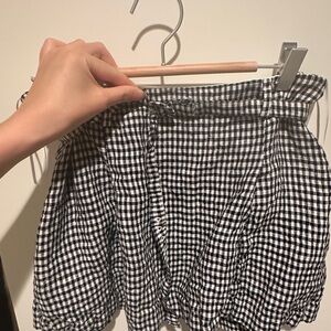 Reformation｜Black and White Gingham Skirt